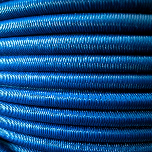 Cuerda elástica Sandow azul (PP), Bobina de 100 m
