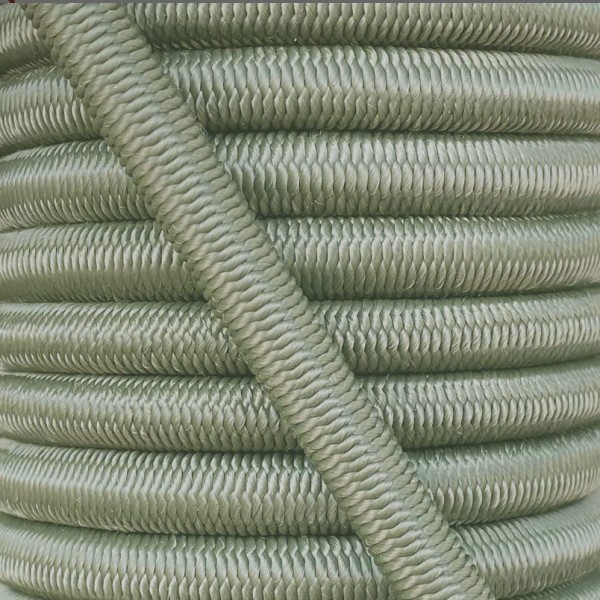Cordón elástico monocordón con funda de polipropileno color verde NATO (caqui), de gran elasticidad, fácil de manejar y