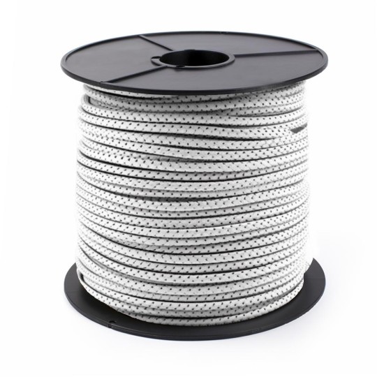 Cuerda elástica adecuada para condiciones marinas y extremas (borde blanco/negro), bobina de 100 m