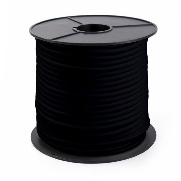 Cordón elástico MultiFlex negro (PP), Ø 12 mm, bobina de 50 m